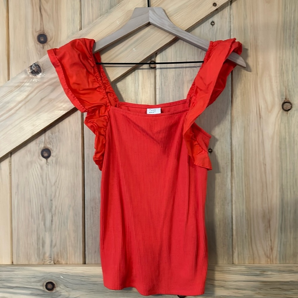 A new day bright red top